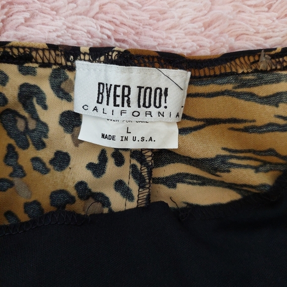 Vintage Byer Too Animal Print Side Slit y2k Mini Dress Size Large - Picture 7 of 12